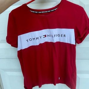 Authentic Tommy Hilfiger red sport t shirt workout